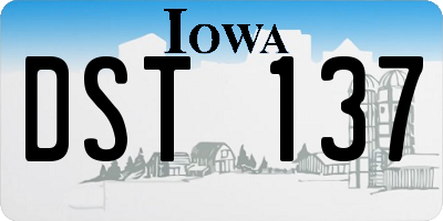 IA license plate DST137
