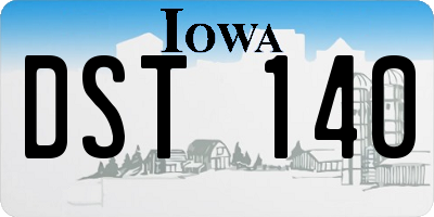IA license plate DST140
