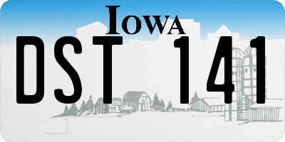 IA license plate DST141