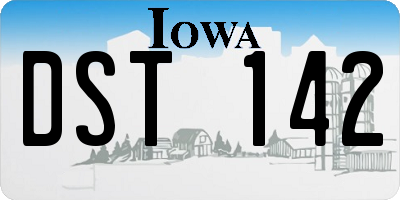 IA license plate DST142