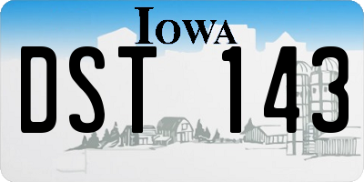 IA license plate DST143