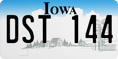 IA license plate DST144