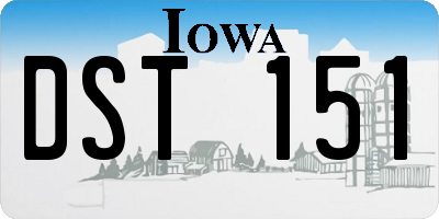 IA license plate DST151