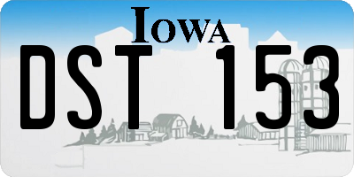 IA license plate DST153