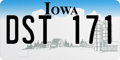 IA license plate DST171