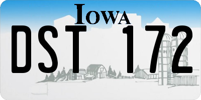 IA license plate DST172