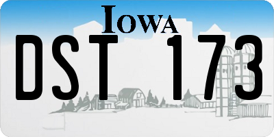 IA license plate DST173