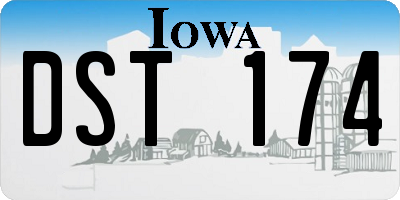 IA license plate DST174