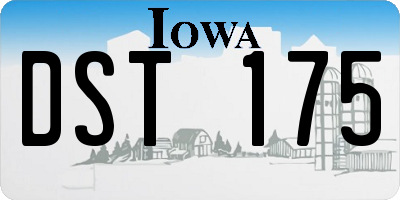 IA license plate DST175