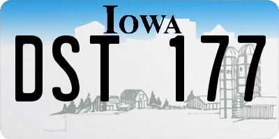IA license plate DST177