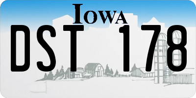 IA license plate DST178