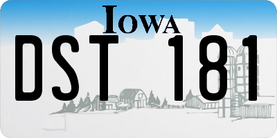 IA license plate DST181