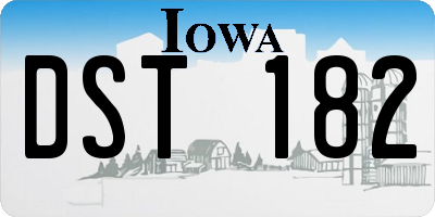 IA license plate DST182