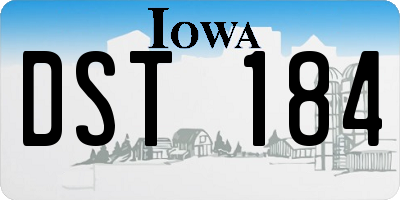IA license plate DST184