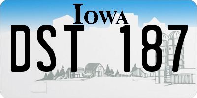 IA license plate DST187