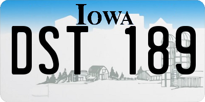 IA license plate DST189