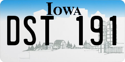 IA license plate DST191