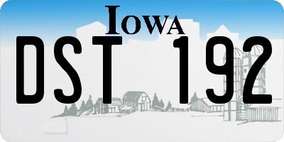IA license plate DST192