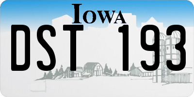 IA license plate DST193