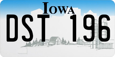IA license plate DST196