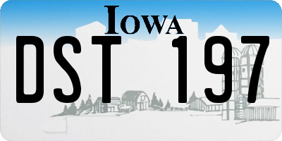 IA license plate DST197