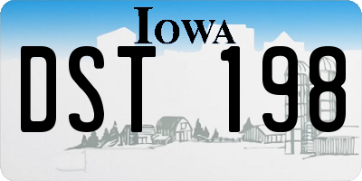 IA license plate DST198