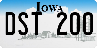 IA license plate DST200