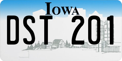 IA license plate DST201