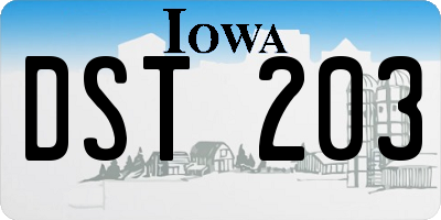 IA license plate DST203