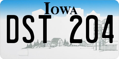 IA license plate DST204