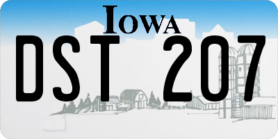IA license plate DST207