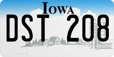 IA license plate DST208