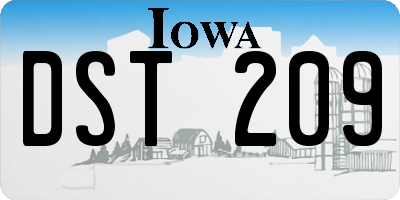 IA license plate DST209