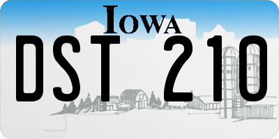 IA license plate DST210