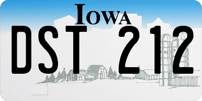 IA license plate DST212