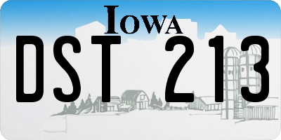IA license plate DST213