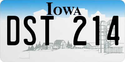 IA license plate DST214