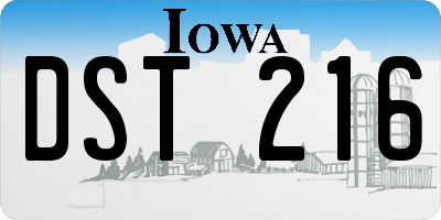 IA license plate DST216
