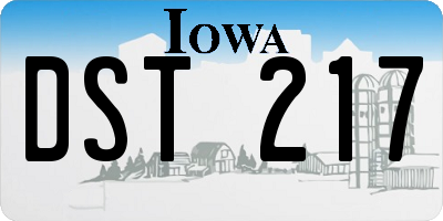IA license plate DST217