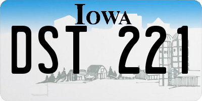 IA license plate DST221