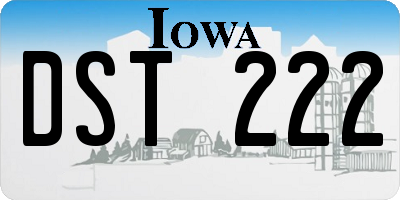 IA license plate DST222