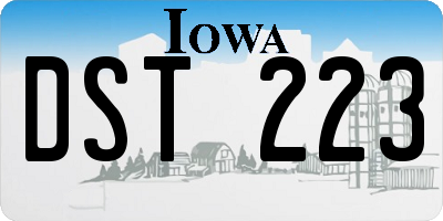 IA license plate DST223