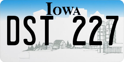 IA license plate DST227