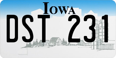 IA license plate DST231