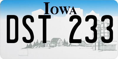 IA license plate DST233
