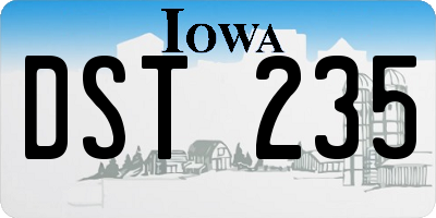 IA license plate DST235