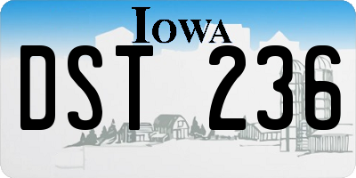 IA license plate DST236