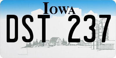 IA license plate DST237