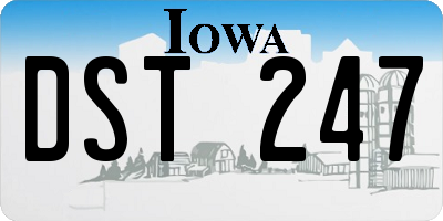 IA license plate DST247