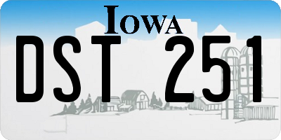 IA license plate DST251